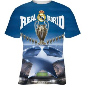 Real Madrid UEFA Champion 2018 3D All Over Print T-shirt Zip Hoodie Sweater Tank - All Over Apparel - T-Shirt / S - www.secrettees.com
