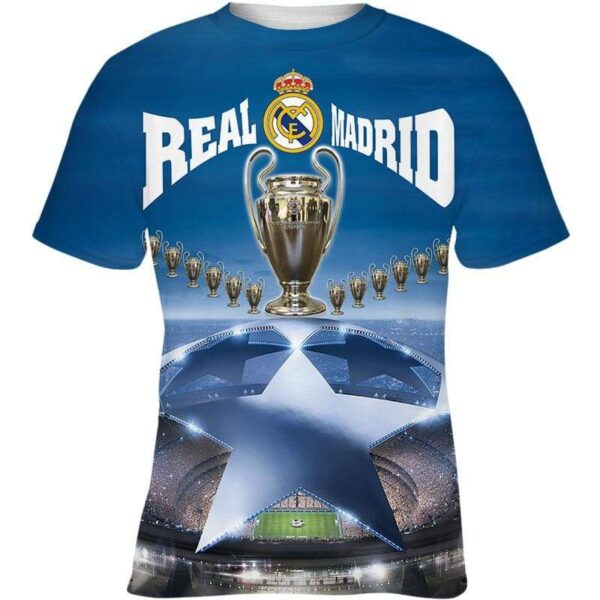 Real Madrid UEFA Champion 2018 3D All Over Print T-shirt Zip Hoodie Sweater Tank - All Over Apparel - T-Shirt / S - www.secrettees.com