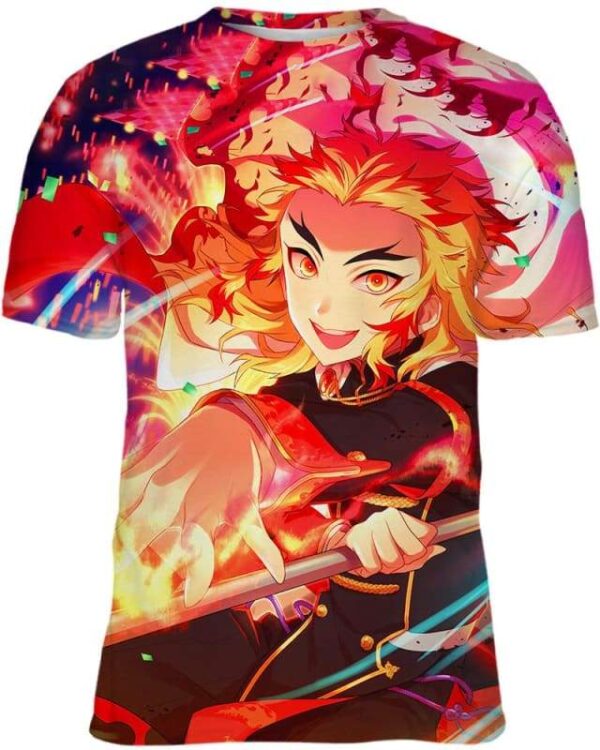 Rengoku Kyoujurou - All Over Apparel - Kid Tee / S - www.secrettees.com