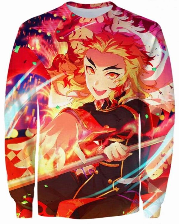 Rengoku Kyoujurou - All Over Apparel - Sweatshirt / S - www.secrettees.com