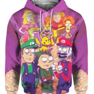 R&M x Smash Bros - All Over Apparel - Hoodie / S - www.secrettees.com