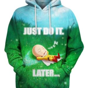 Saitama - Just Do It Later - All Over Apparel - Hoodie / S - www.secrettees.com
