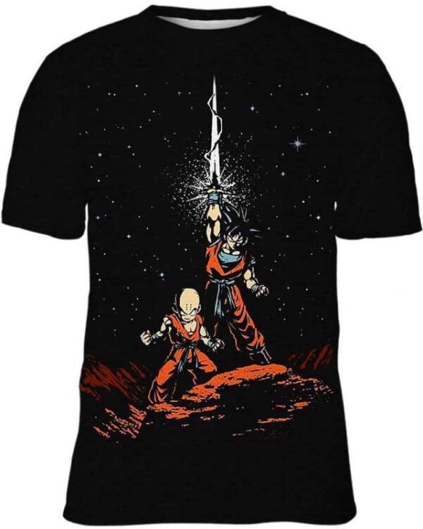 Saiyan In The Night - All Over Apparel - T-Shirt / S - www.secrettees.com