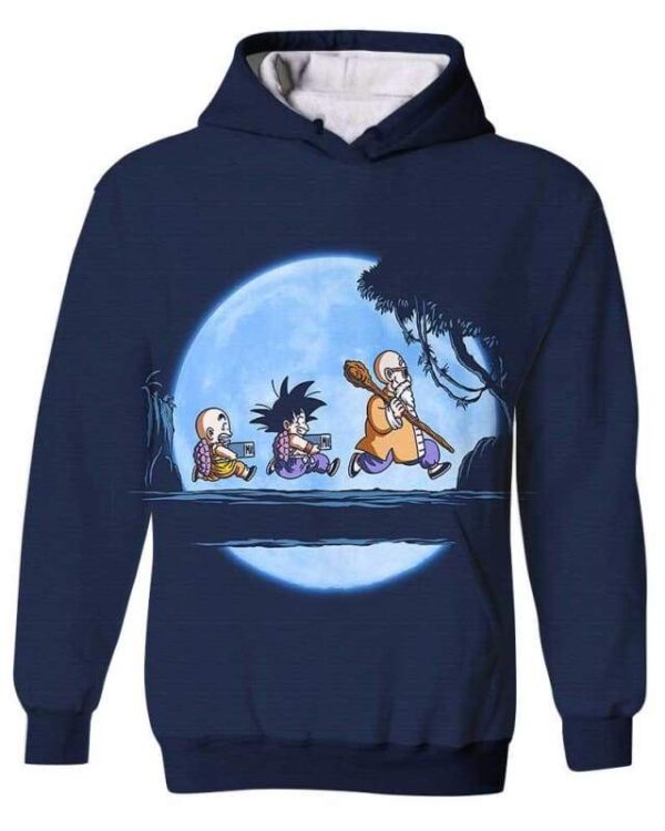 Saiyan Under The Moon - All Over Apparel - Kid Hoodie / S - www.secrettees.com