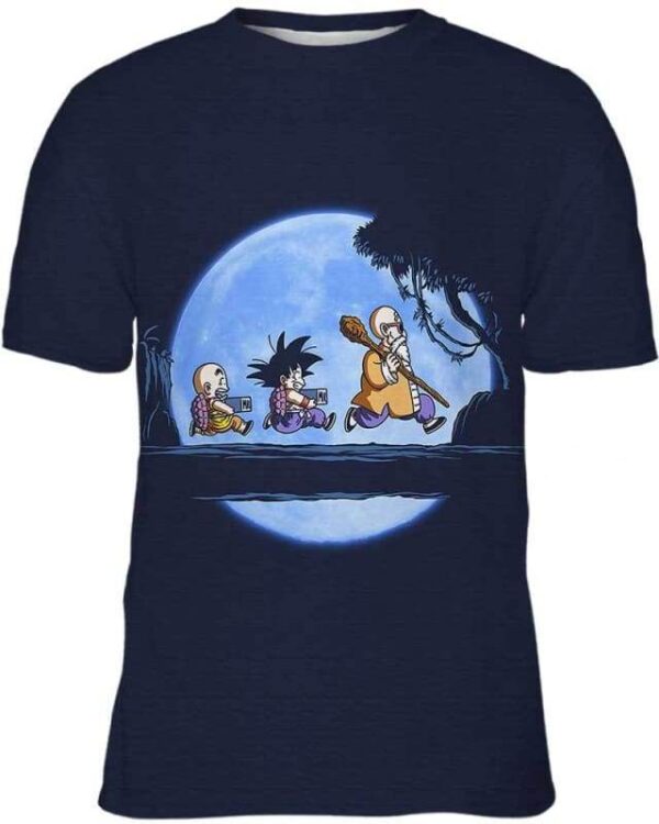 Saiyan Under The Moon - All Over Apparel - Kid Tee / S - www.secrettees.com