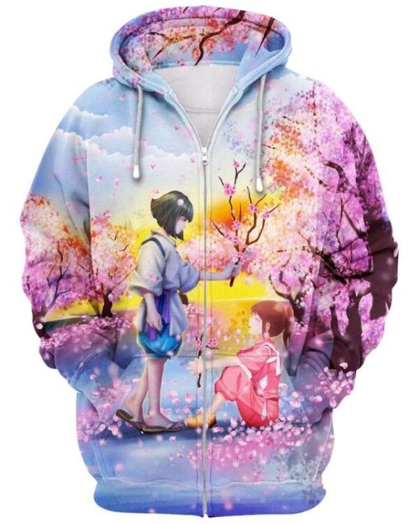 Sakura - I Love You - All Over Apparel - Zip Hoodie / S - www.secrettees.com