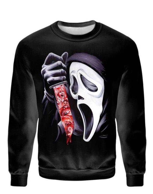 Scream Ghostface - All Over Apparel - Sweatshirt / S - www.secrettees.com