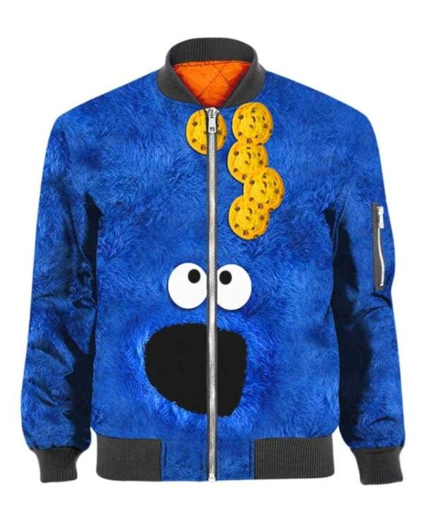 Sesame Street - Cookie Monster - All Over Apparel - Bomber / S - www.secrettees.com