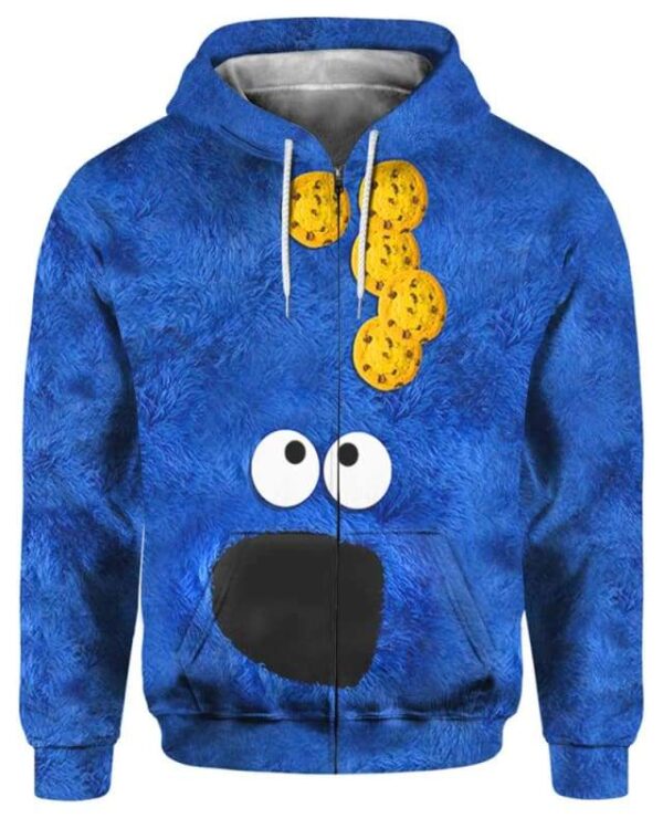 Sesame Street - Cookie Monster - All Over Apparel - Zip Hoodie / S - www.secrettees.com