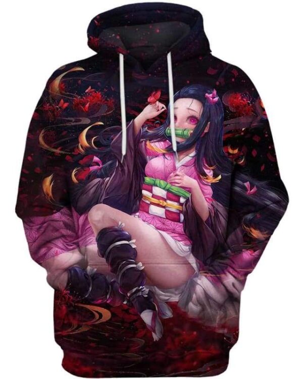 Sexy Nezuko - All Over Apparel - Kid Hoodie / S - www.secrettees.com