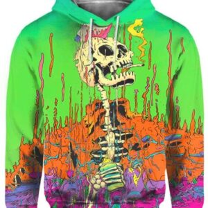 Skeleton Melting - All Over Apparel - Hoodie / S - www.secrettees.com