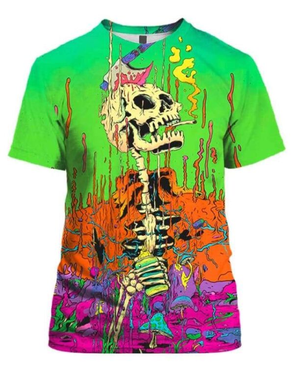 Skeleton Melting - All Over Apparel - T-Shirt / S - www.secrettees.com