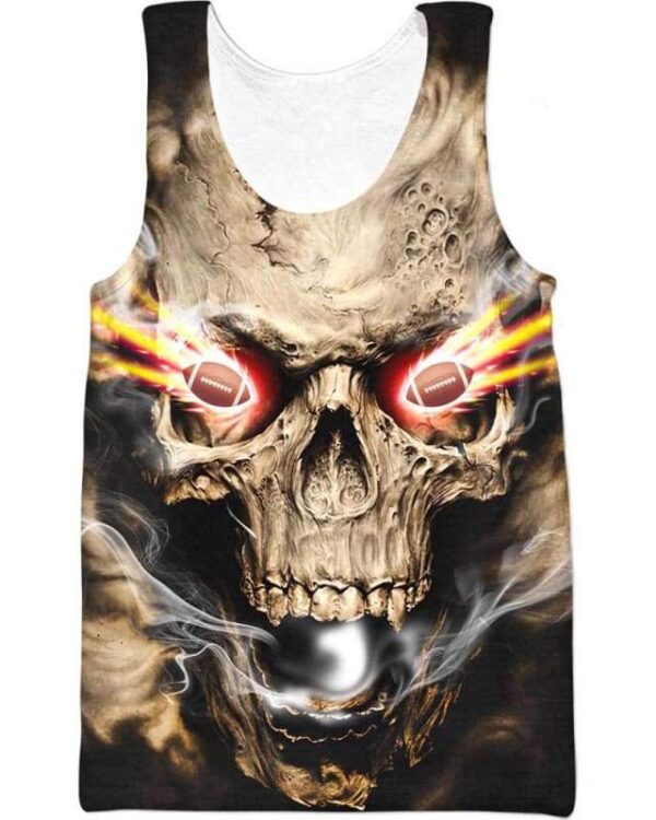 Skull With Football Eyes - All Over Apparel - Tank Top / S - www.secrettees.com