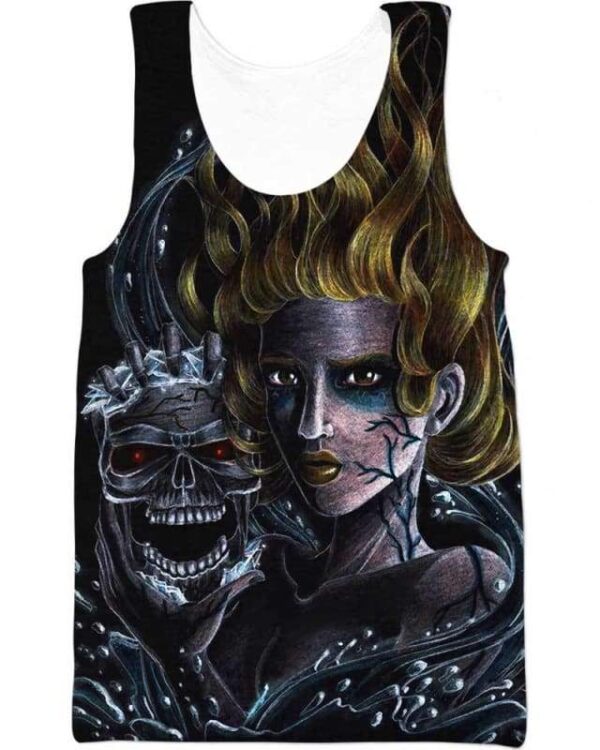 Skulls Hair Black - All Over Apparel - Tank Top / S - www.secrettees.com