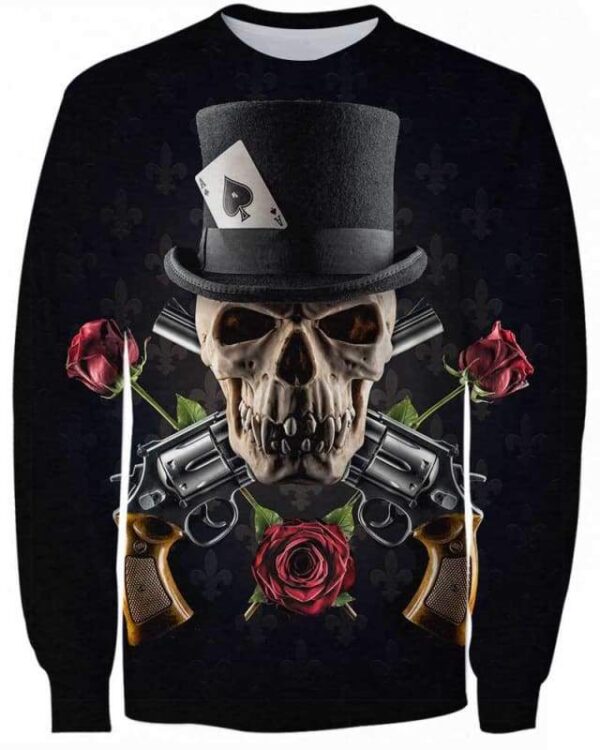 Skulls Roses Hat Black - All Over Apparel - Sweatshirt / S - www.secrettees.com