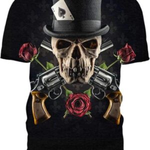 Skulls Roses Hat Black - All Over Apparel - T-Shirt / S - www.secrettees.com