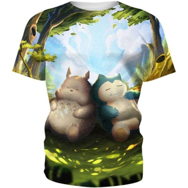 Snorlax and Neighbor Sleep - All Over Apparel - T-Shirt / S - www.secrettees.com