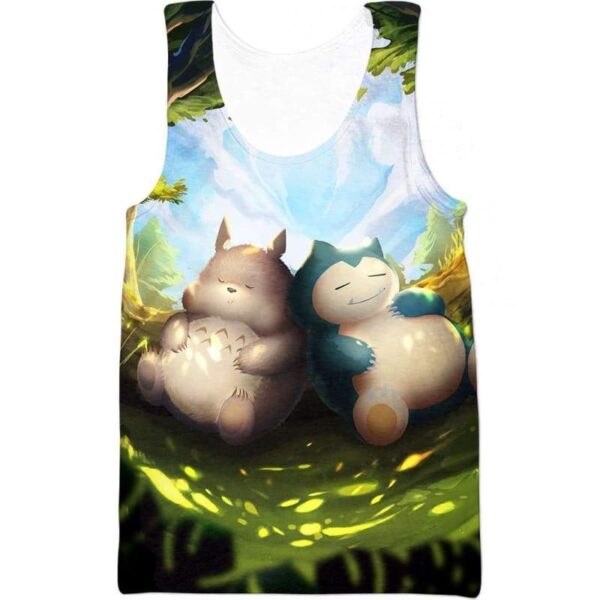 Snorlax and Neighbor Sleep - All Over Apparel - Tank Top / S - www.secrettees.com