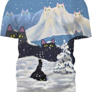 Snow Cats - All Over Apparel - T-Shirt / S - www.secrettees.com