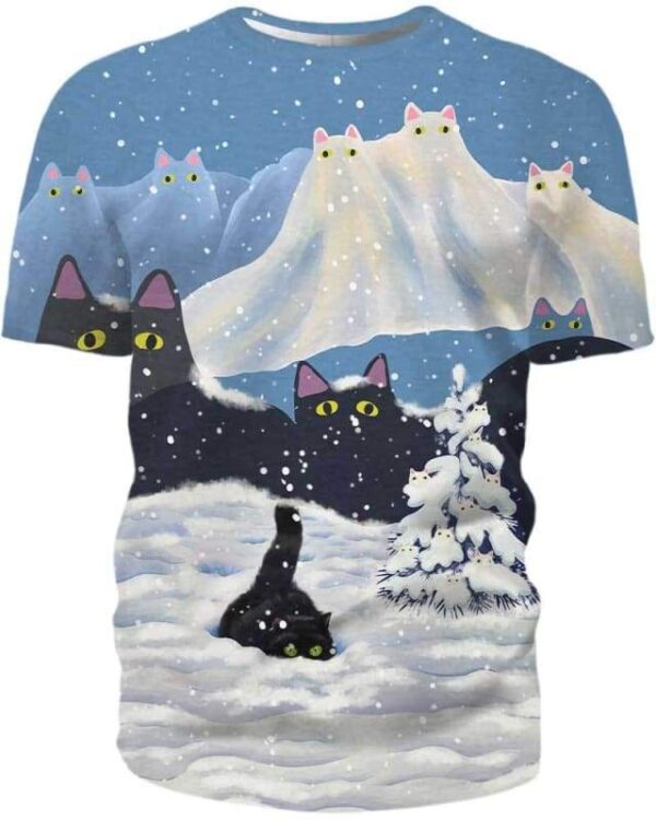 Snow Cats - All Over Apparel - T-Shirt / S - www.secrettees.com