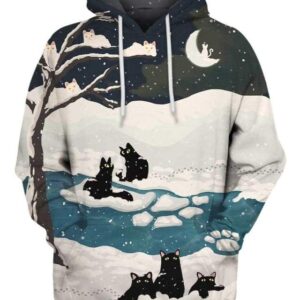 Snow Cats Tree - All Over Apparel - Hoodie / S - www.secrettees.com