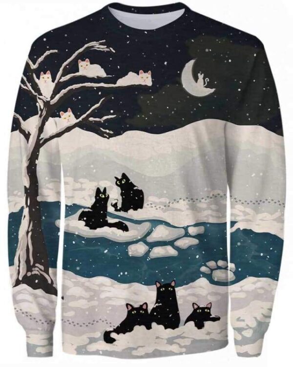 Snow Cats Tree - All Over Apparel - Sweatshirt / S - www.secrettees.com