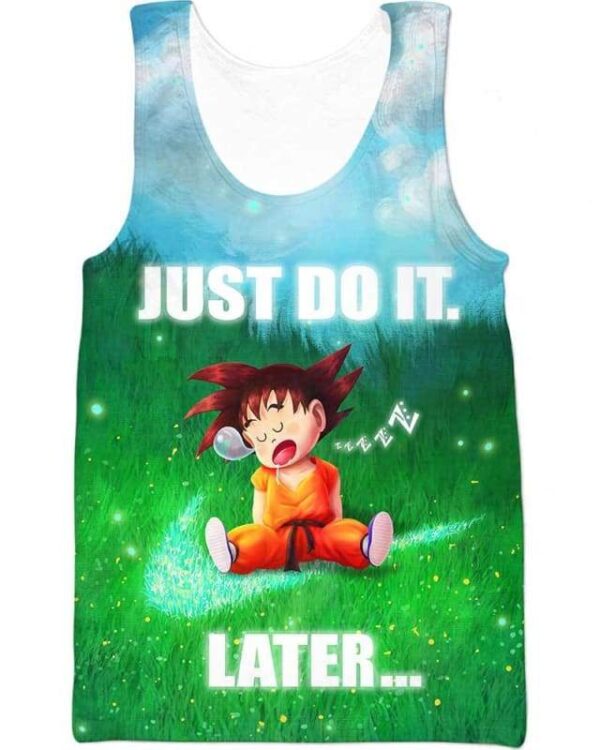 Son Goku - Just Do It Later - All Over Apparel - Tank Top / S - www.secrettees.com
