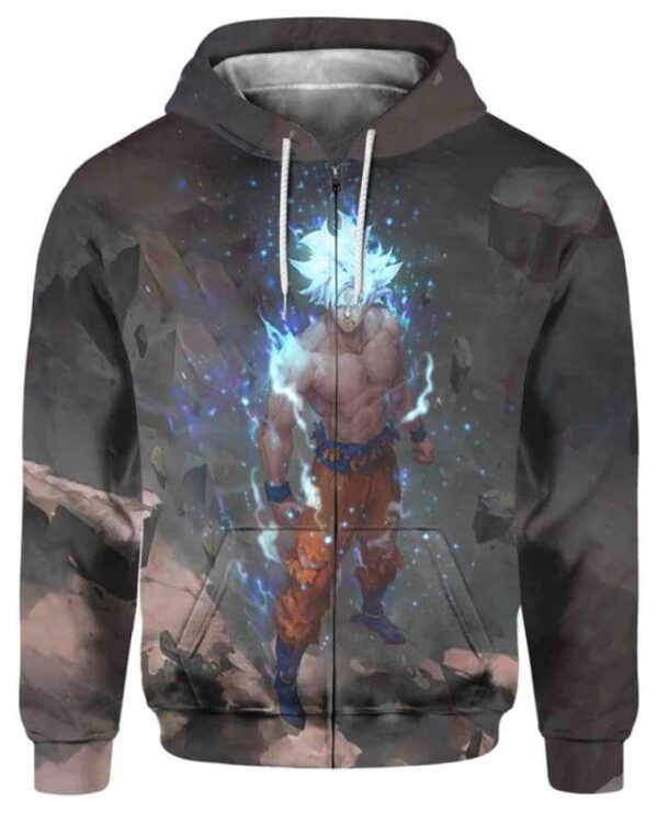 Son Goku - Ultra Instinct - All Over Apparel - Zip Hoodie / S - www.secrettees.com