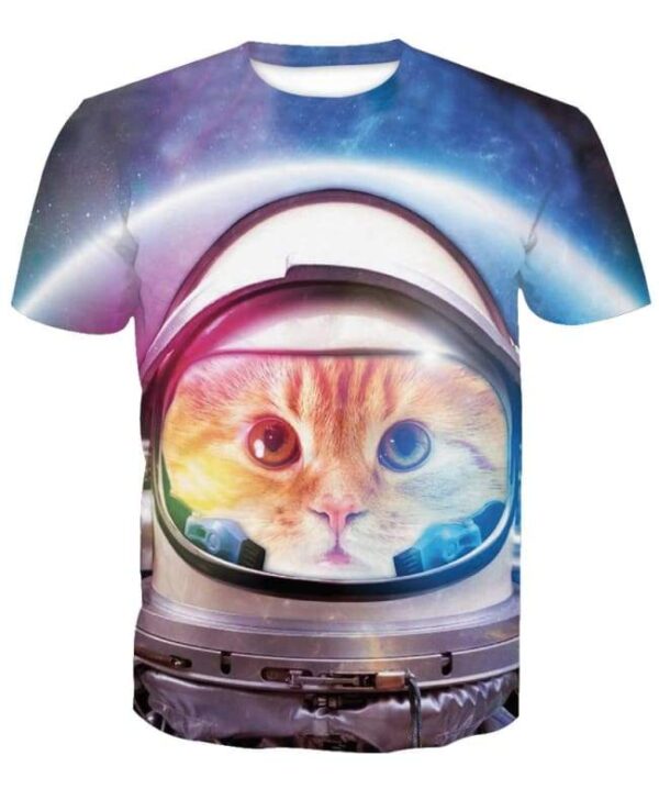 Space Cat 3D T-shirt - All Over Apparel - T-Shirt / S - www.secrettees.com