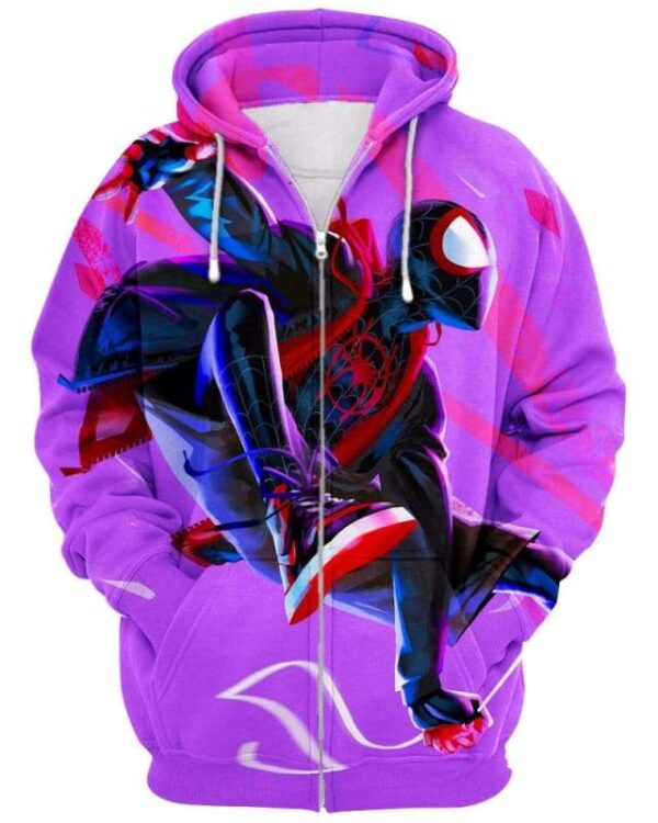 Spider-Man Colorful - All Over Apparel - Zip Hoodie / S - www.secrettees.com