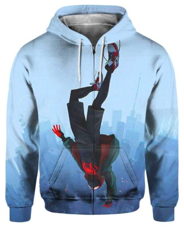 Spider-Man Free Fall - All Over Apparel - Zip Hoodie / S - www.secrettees.com