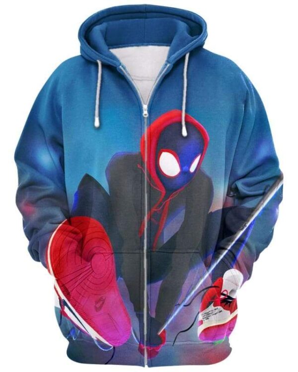 Spider Man: Into The Spider-Verse - All Over Apparel - Zip Hoodie / S - www.secrettees.com
