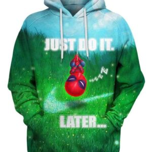 Spider Man - Just Do It Later - All Over Apparel - Hoodie / S - www.secrettees.com