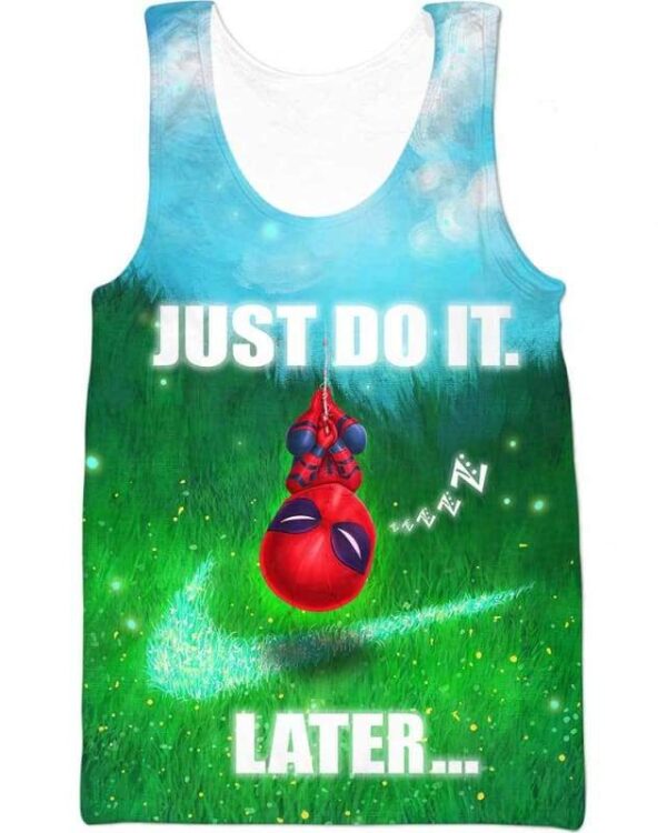 Spider Man - Just Do It Later - All Over Apparel - Tank Top / S - www.secrettees.com