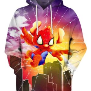 Spider Man On Stitch Man - All Over Apparel - Hoodie / S - www.secrettees.com
