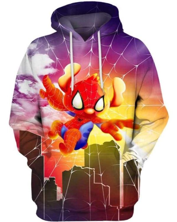 Spider Man On Stitch Man - All Over Apparel - Hoodie / S - www.secrettees.com