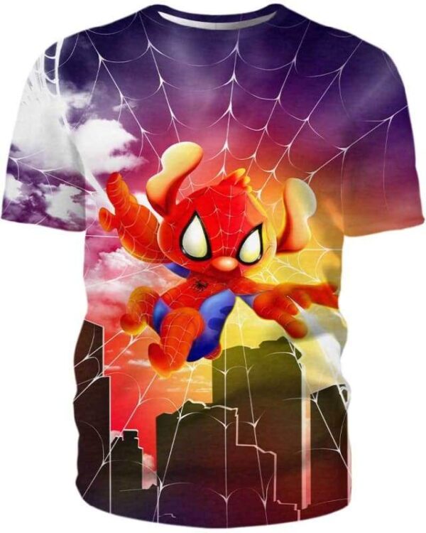 Spider Man On Stitch Man - All Over Apparel - T-Shirt / S - www.secrettees.com