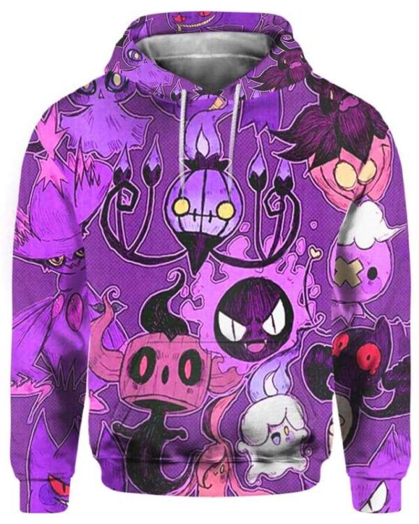 Spooky Friends - All Over Apparel - Hoodie / S - www.secrettees.com