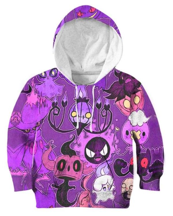 Spooky Friends - All Over Apparel - Kid Hoodie / S - www.secrettees.com