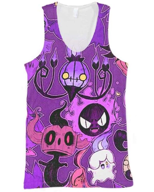 Spooky Friends - All Over Apparel - Tank Top / S - www.secrettees.com