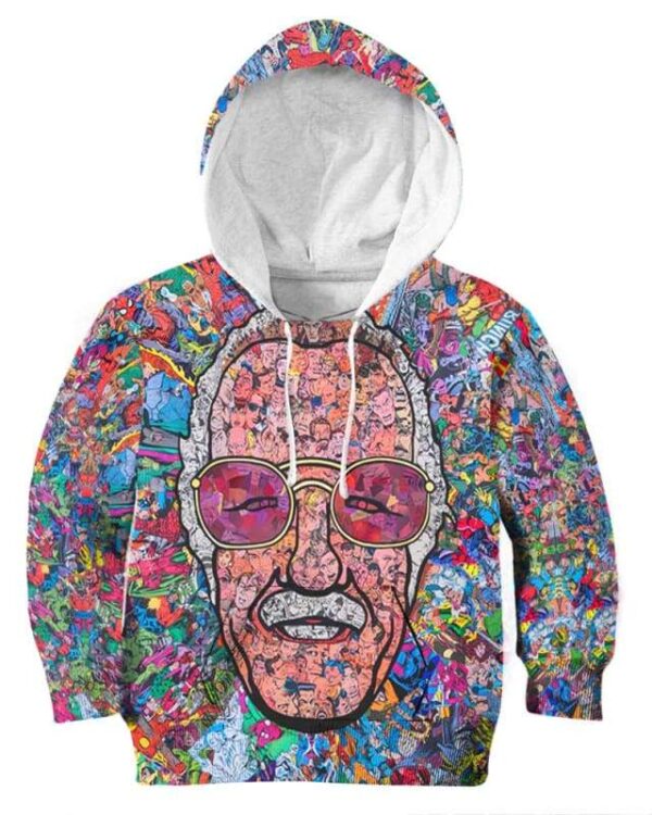 Stan Lee 3D Shirt Hoodie Sweater Tank - All Over Apparel - Kid Hoodie / S - www.secrettees.com