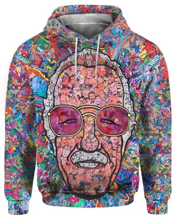 Stan Lee 3D Shirt Hoodie Sweater Tank - All Over Apparel - Hoodie / S - www.secrettees.com
