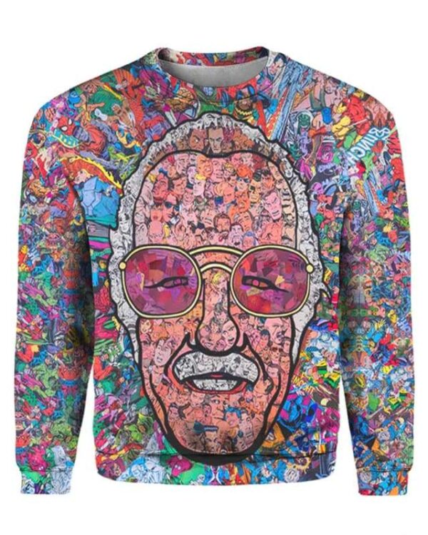 Stan Lee 3D Shirt Hoodie Sweater Tank - All Over Apparel - Sweatshirt / S - www.secrettees.com