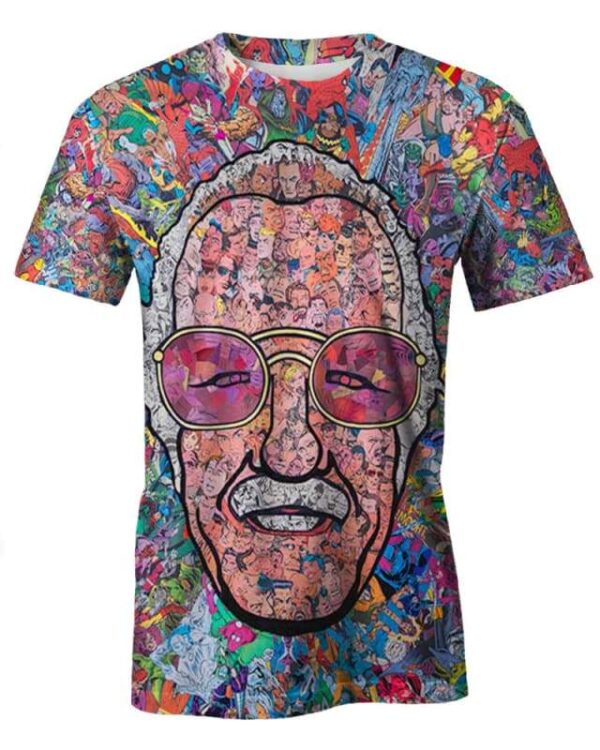 Stan Lee 3D Shirt Hoodie Sweater Tank - All Over Apparel - T-Shirt / S - www.secrettees.com