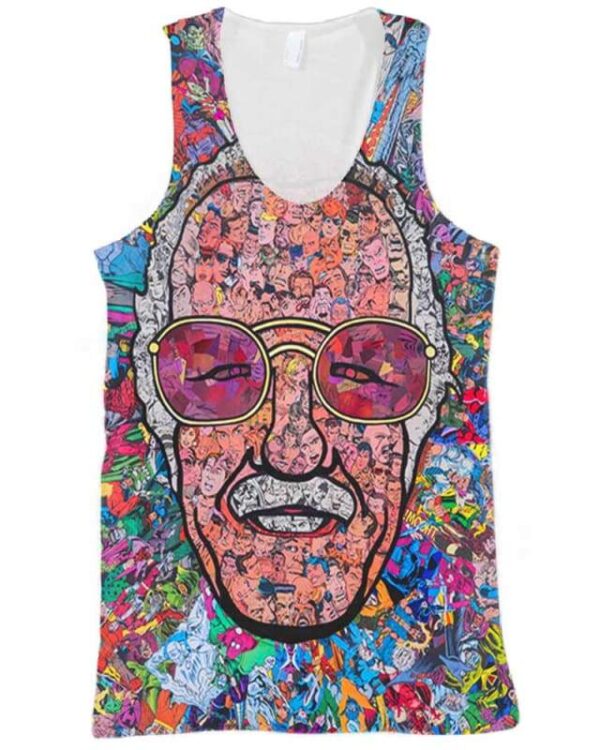 Stan Lee 3D Shirt Hoodie Sweater Tank - All Over Apparel - Tank Top / S - www.secrettees.com