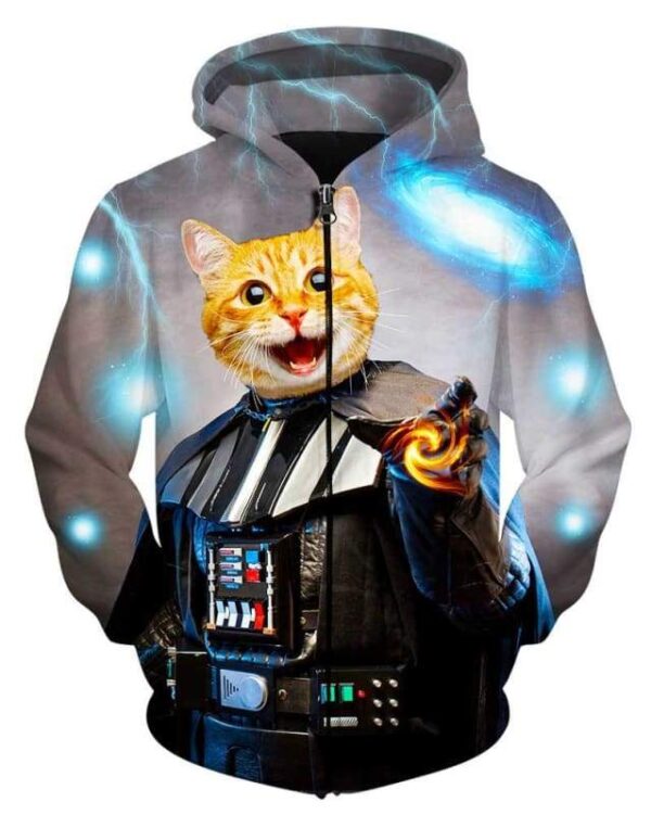 Star War Cat - All Over Apparel - Zip Hoodie / S - www.secrettees.com