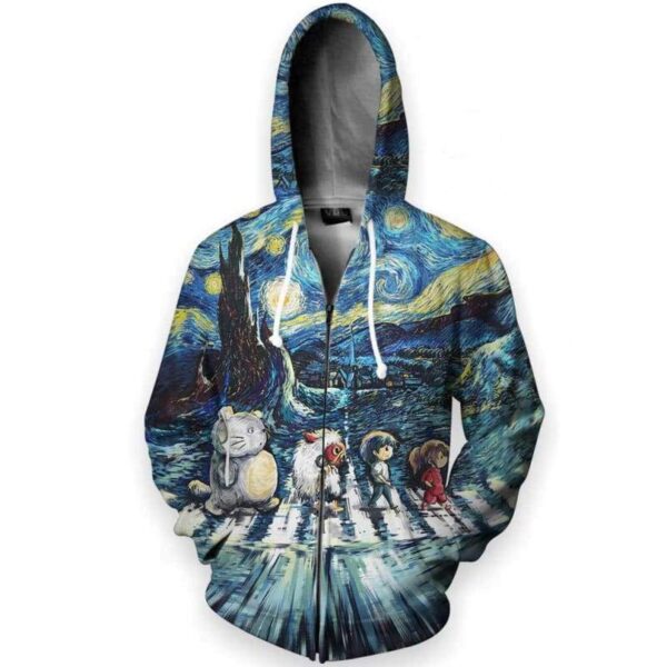 Starry Walk - All Over Apparel - Zip Hoodie / S - www.secrettees.com