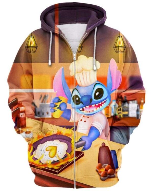 Stitch and Favorite Meal - All Over Apparel - Zip Hoodie / S - www.secrettees.com