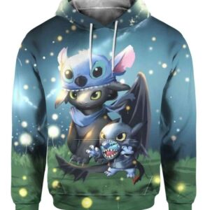 Stitch And Toothless - All Over Apparel - Hoodie / S - www.secrettees.com