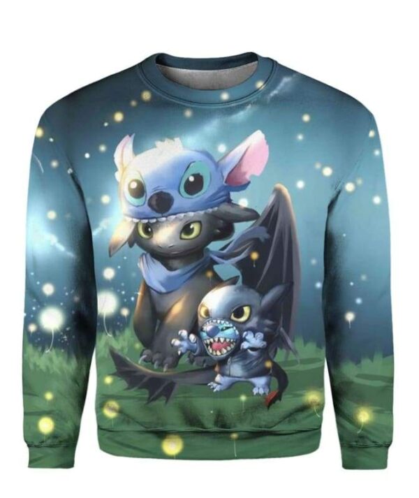 Stitch And Toothless - All Over Apparel - Sweatshirt / S - www.secrettees.com